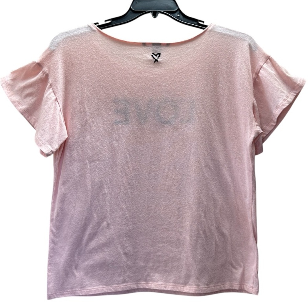 Victoria’s Secret Pink Black Sequins Embellished LOVE Tee Sleep Shirt Size L - Picture 6 of 9